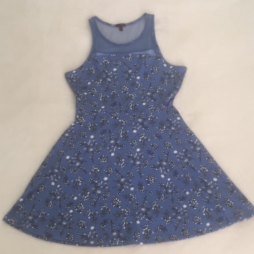 Blue Floral Print Dress